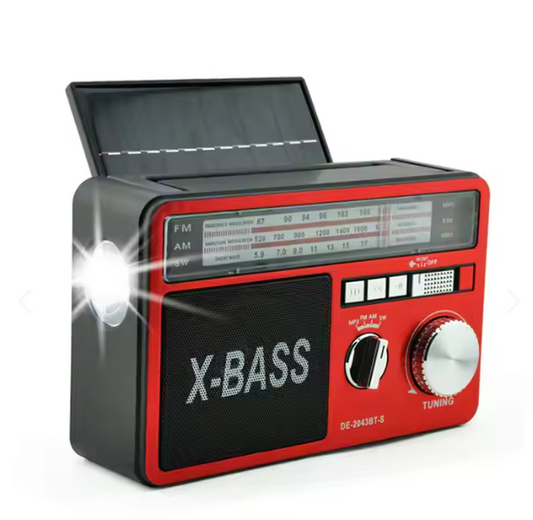 Radio Portátil Multifuncional con Energía Solar y X-BASS (Envío Gratis)